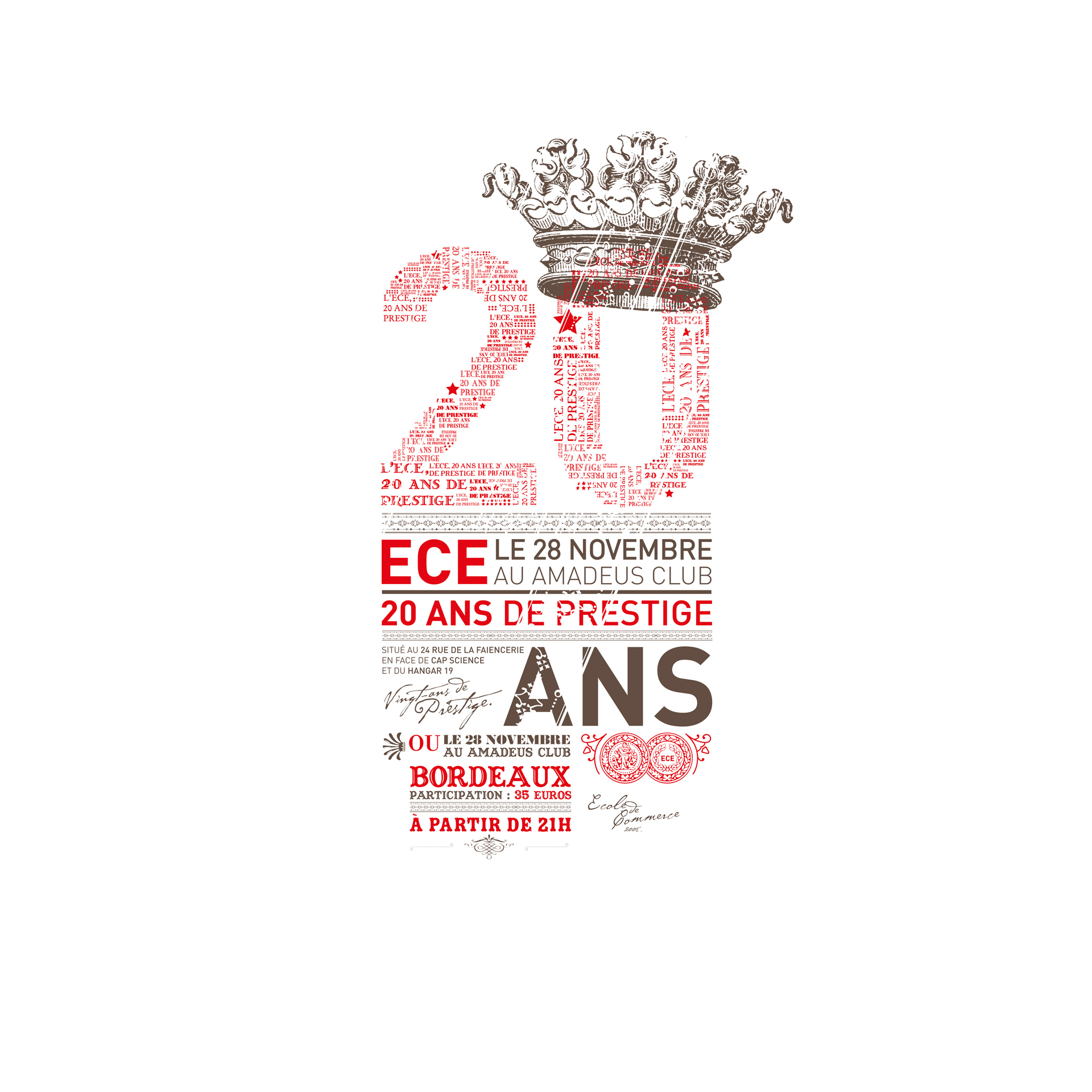 ECE Burdeos, 20 años de la escuela ECE, cartel del evento